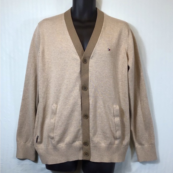 Tommy Hilfiger Mens Button Up Cardigan Size XL Knit Long Sleeve Sweater Academia - Picture 6 of 14